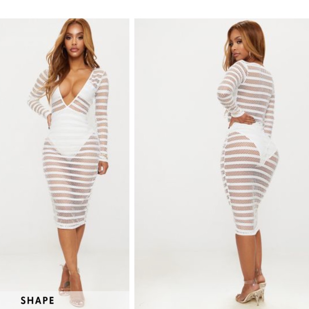 White Pretty Little Thing Midi Dress